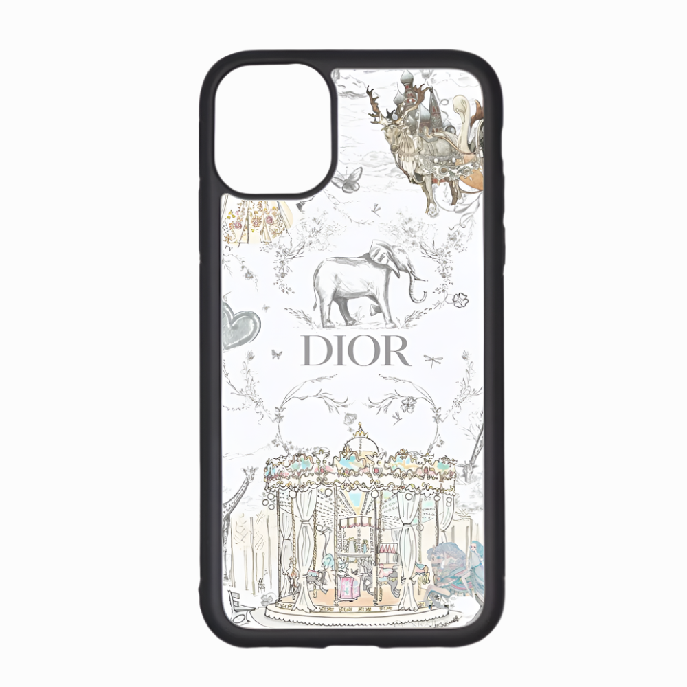 WHITE DIOR PHONE CASE