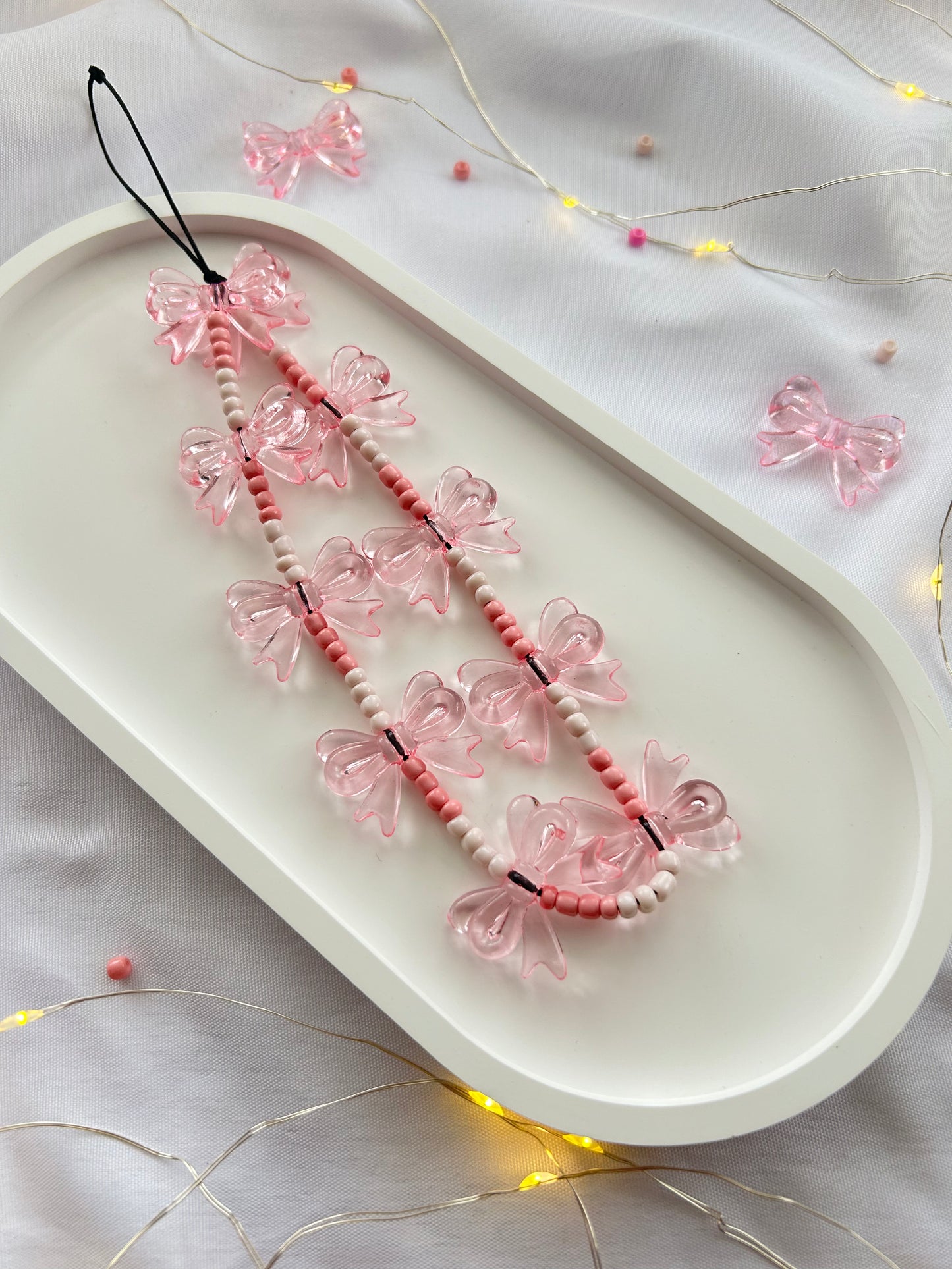 PINK BOWS PHONE CHARM