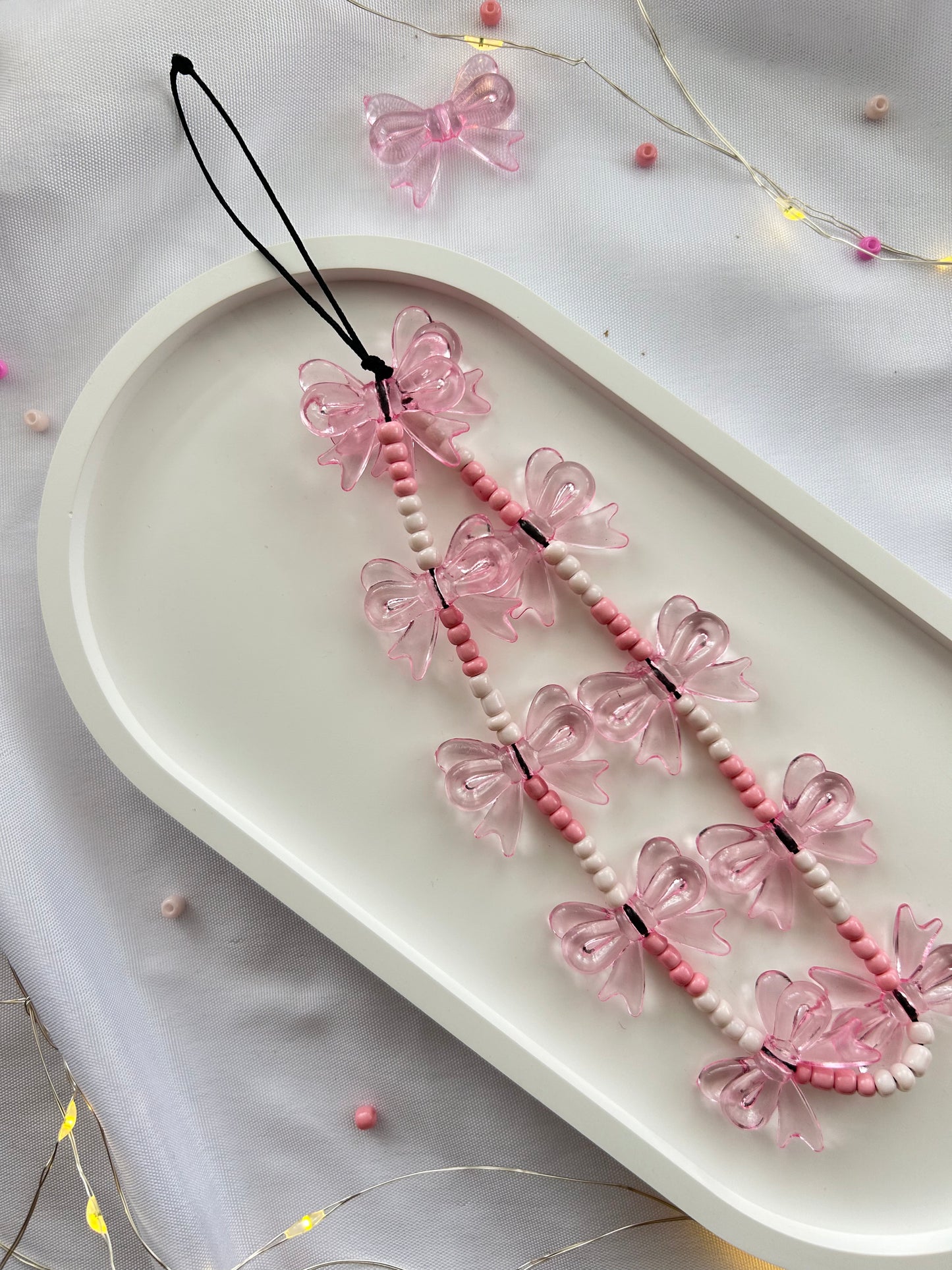 PINK BOWS PHONE CHARM