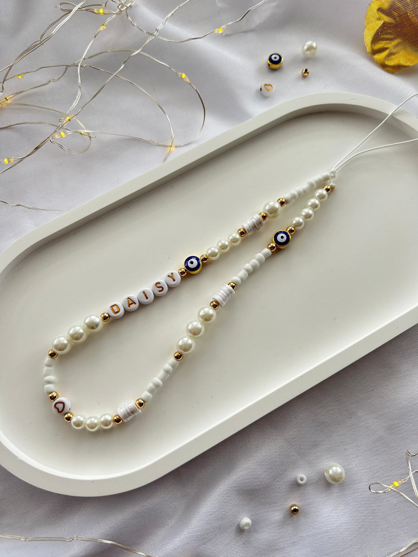 WHITE PEARL PHONE CHARM