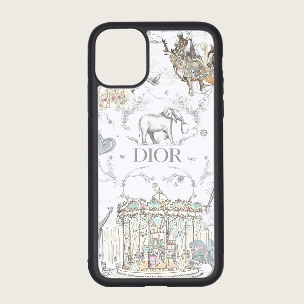 WHITE DIOR PHONE CASE