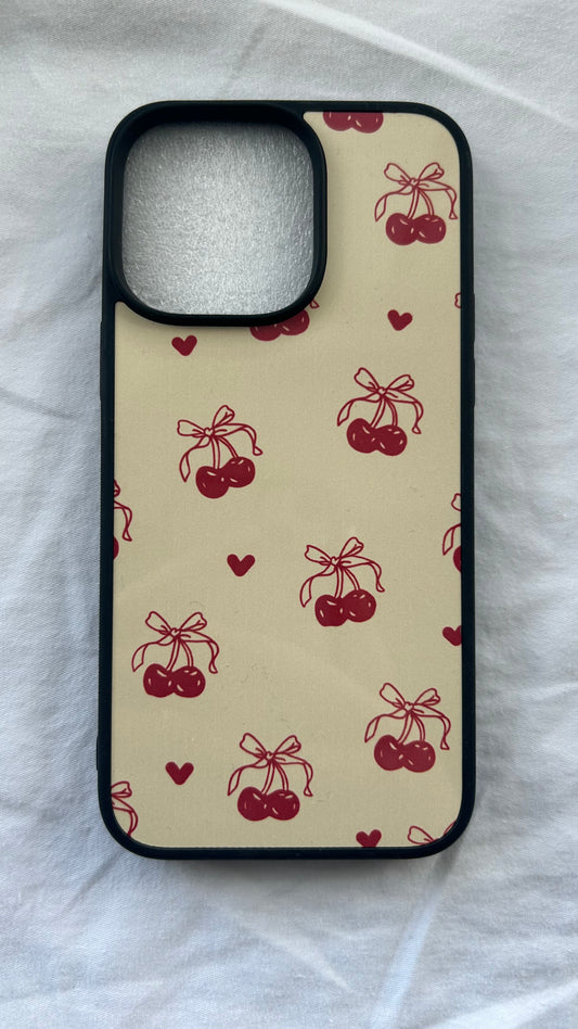 CLEARANCE 14 PRO MAX - Cherry Hearts Phone Case