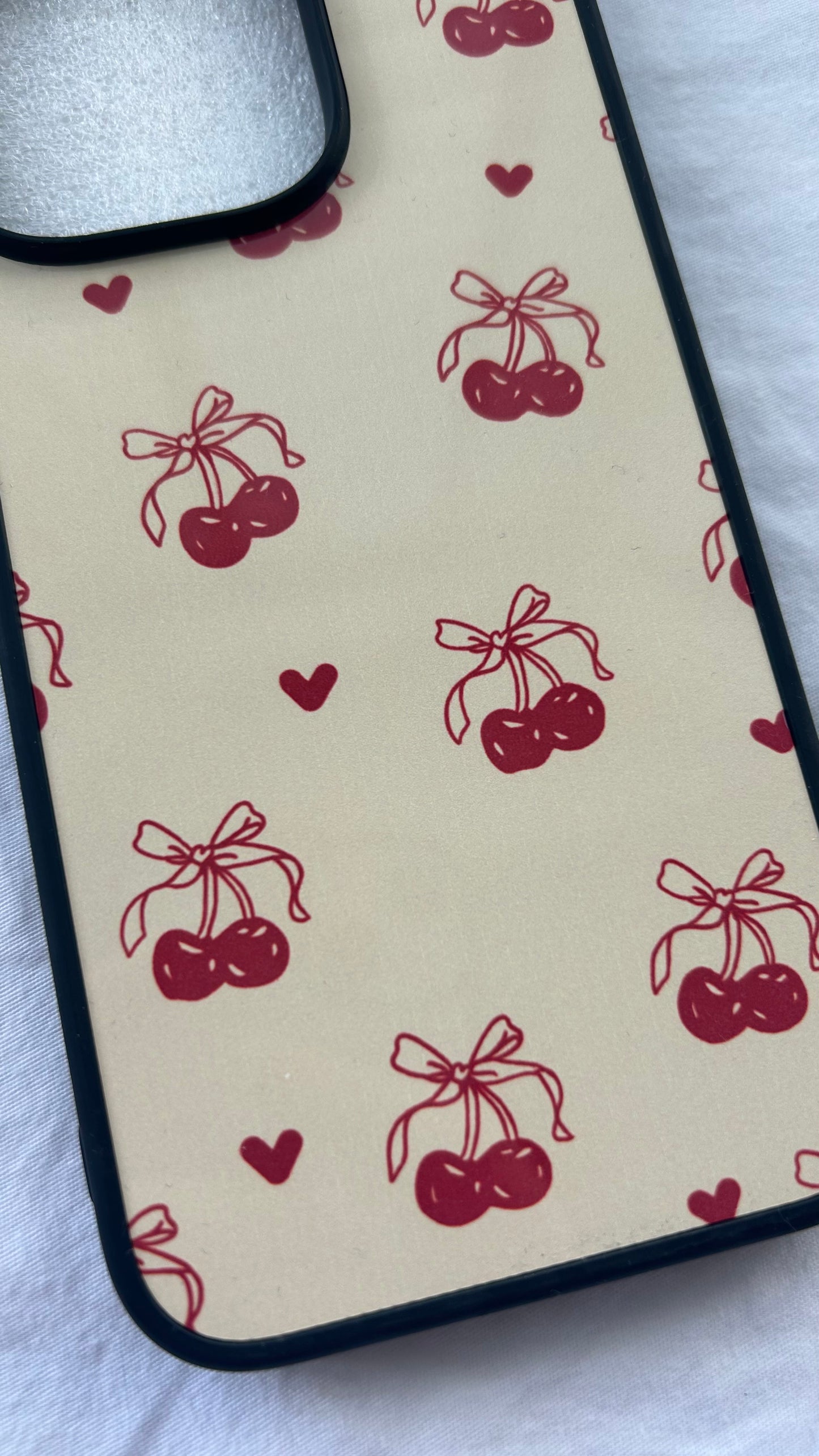 CLEARANCE 14 PRO MAX - Cherry Hearts Phone Case